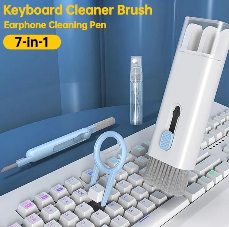 Glamstor| 7 In 1 Computer Keyboard Cleaner Brush Kit Earphone Cleaning Pen For Headset Keyboard Cleaning Tools Cleaner Keycap Puller