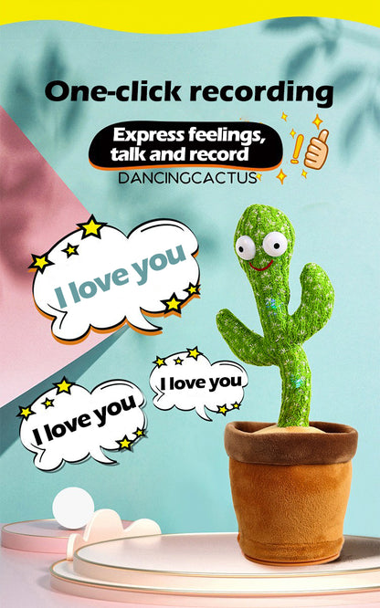 Glamstor| Dancing Cactus Toy Repeat Talking USB Charging Can Sing Record Cactus Bailarín Dansant Kids Education Toys Birthday Present