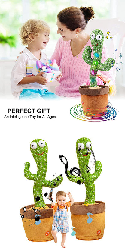 Glamstor| Dancing Cactus Toy Repeat Talking USB Charging Can Sing Record Cactus Bailarín Dansant Kids Education Toys Birthday Present