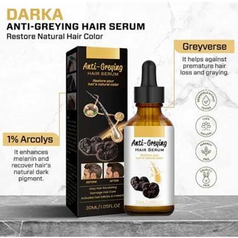 Glamstor| Anti greying Hair Serum Black Ganoderma Lucidum Black Hair Solutions 30ml