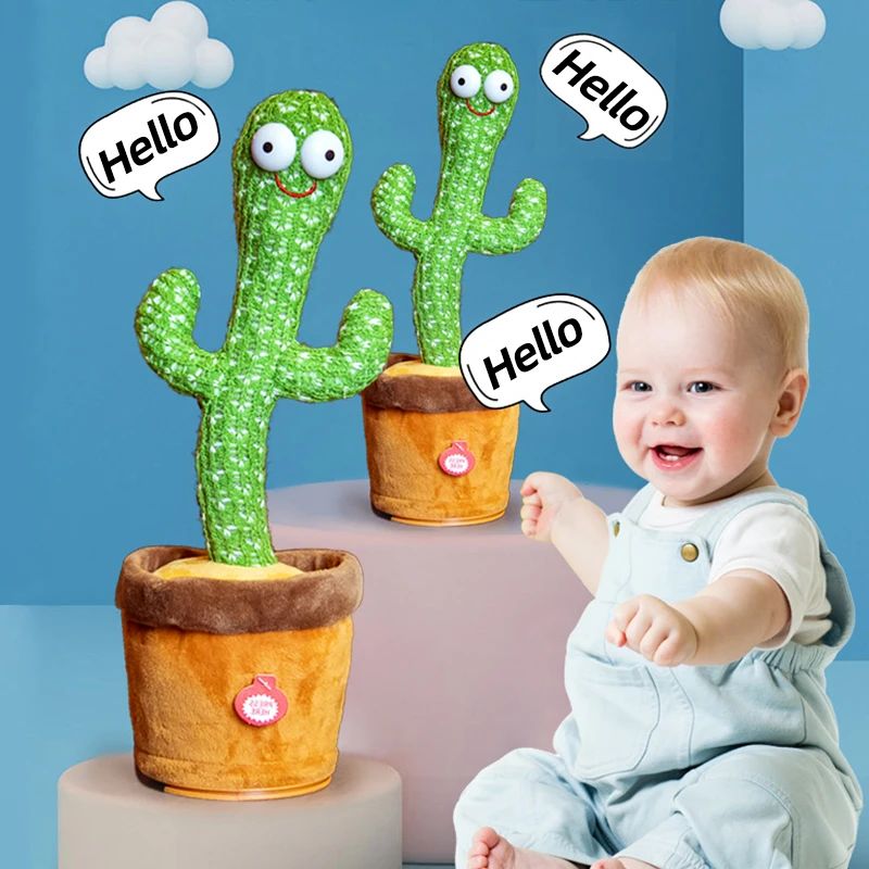 Glamstor| Dancing Cactus Toy Repeat Talking USB Charging Can Sing Record Cactus Bailarín Dansant Kids Education Toys Birthday Present