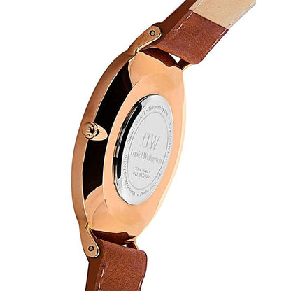 Glamstor| DW Leather Strap Men Wrist Watch Analog Brown Leather Luxury Wrist Watch Stainless steel Smart Watch Leather Straps