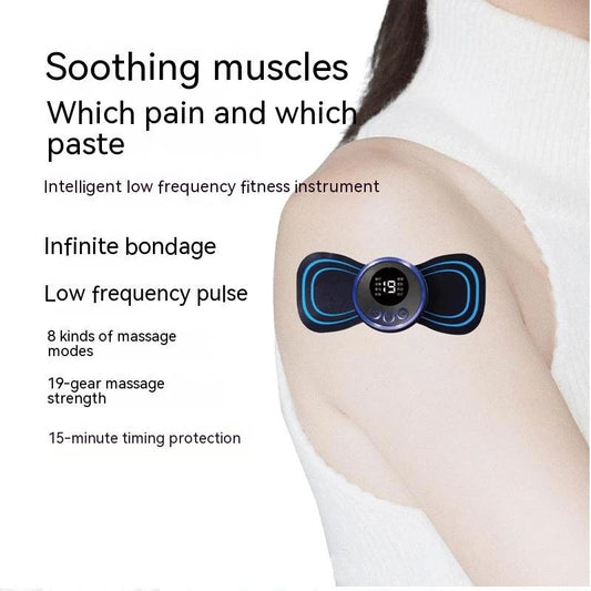 Glamstor| EMS Mini Electric Neck Back Body Massager Cervical Electric Neck Back Massager Muscle Therapy Pressure Pain