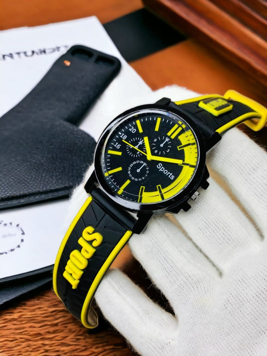 Glamstor| Stylish Sports Analog Rubber Strap Watch for Boys Men's