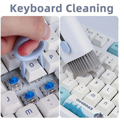 Glamstor| 7 In 1 Computer Keyboard Cleaner Brush Kit Earphone Cleaning Pen For Headset Keyboard Cleaning Tools Cleaner Keycap Puller