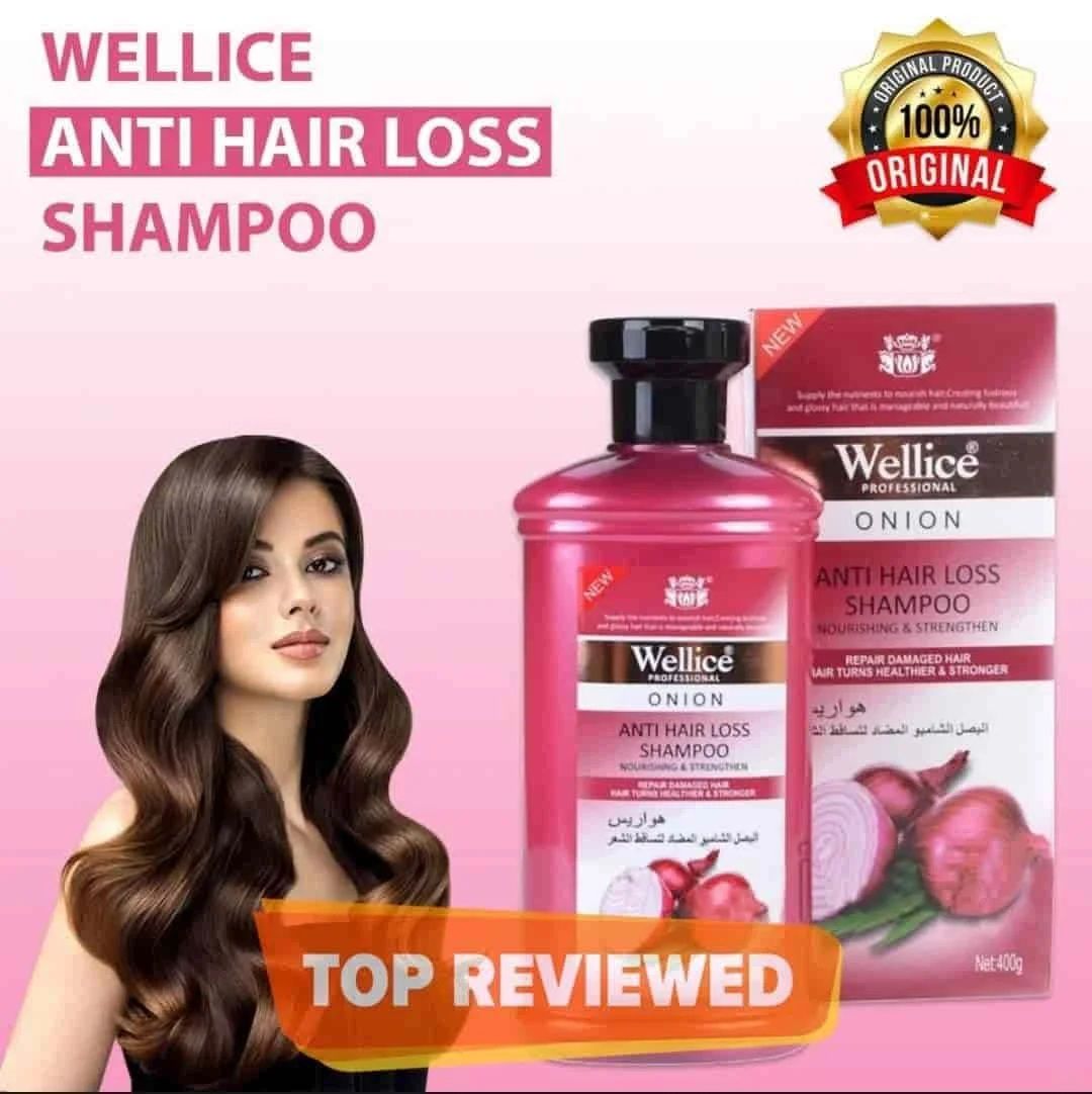 Glamstor| Original Wellice Onion Anti Hair Loss Shampoo 400ml