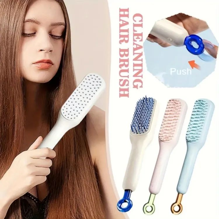 Glamstor| 4 In 1 Self Cleaning Hair Brush Comb Anti Static Massage comb for women ( Hot Selling🔥 )                                                                                          ⭐️⭐️⭐️⭐️⭐️ 1.5K+ Sold Out